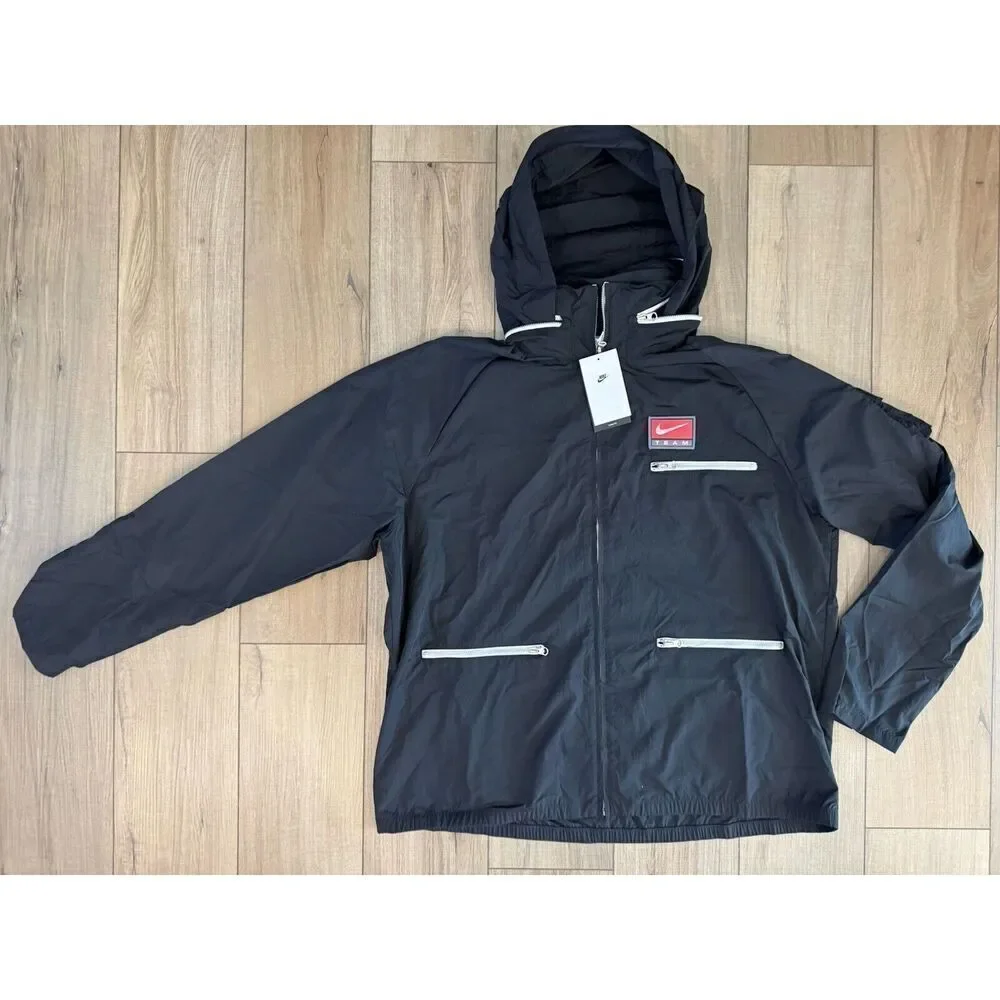 NWT Nike NSW Trend lightweight Jacket Coat Black Men’s XL Grand Prix Hooded - Picture 5 of 9